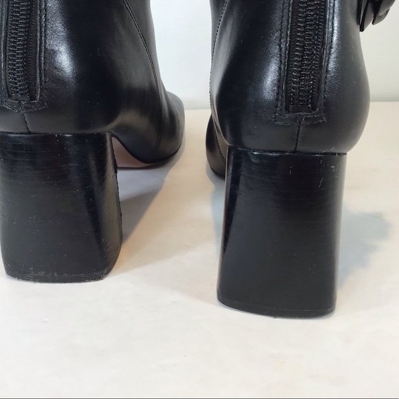 TORY BURCH BLOSSOM CALF LEATHER ANKLE BOOTIES BLK SZ 7.5 - Picture 12 of 16